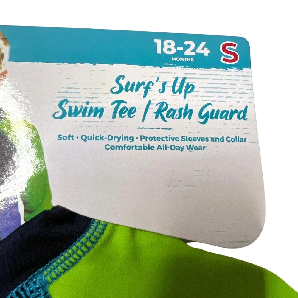 Sun Smart Boy's Rash Guard Swim Tee‎ UPF 50+ Surf Car Graphic 18-24 (Months) S